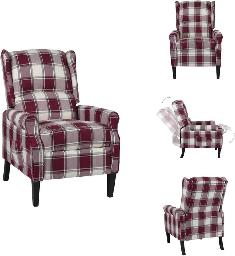 VidaXL Stoel Stoelen Leunstoel Armstoel fauteuil stof rood