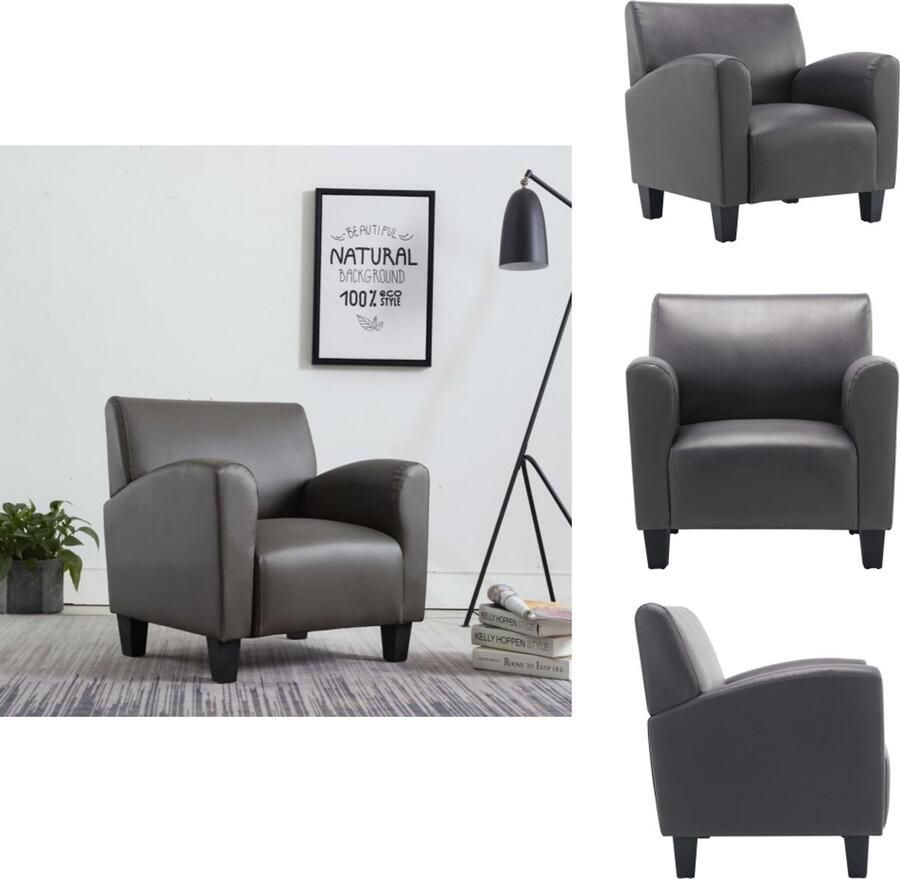 VidaXL Stoel Stoelen Relaxfauteuil Relaxfauteuils Fauteuil kunstleer grijs