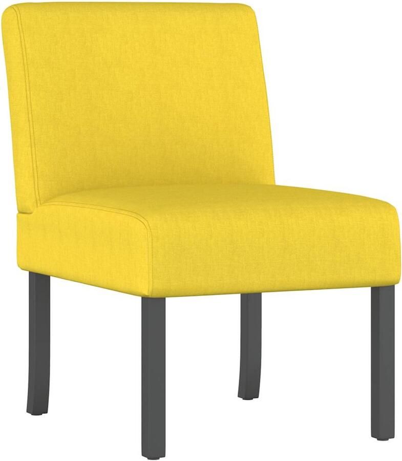 VidaXL Stoel stof lichtgeel - Foto 2