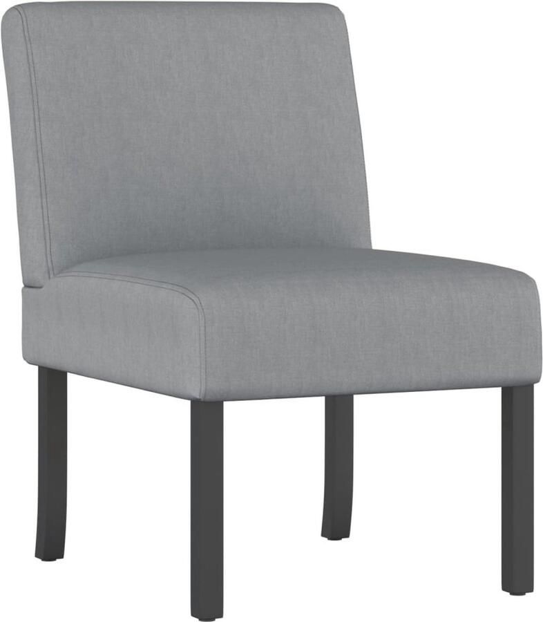 VidaXL Stoel stof lichtgrijs - Foto 3