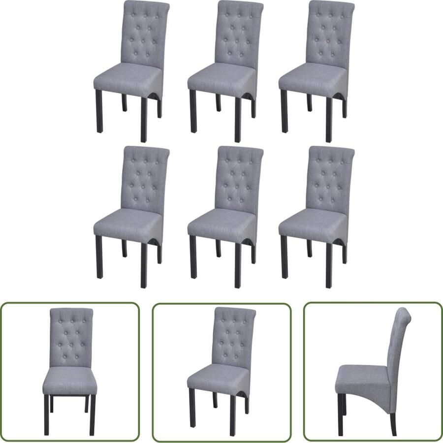 The Living Store eetkamerstoelenset lichtgrijs 42x57x95cm ergonomisch design Eetkamerstoelen Stoelen Lounge Stoelen Grijs Design Stoelen - Foto 2