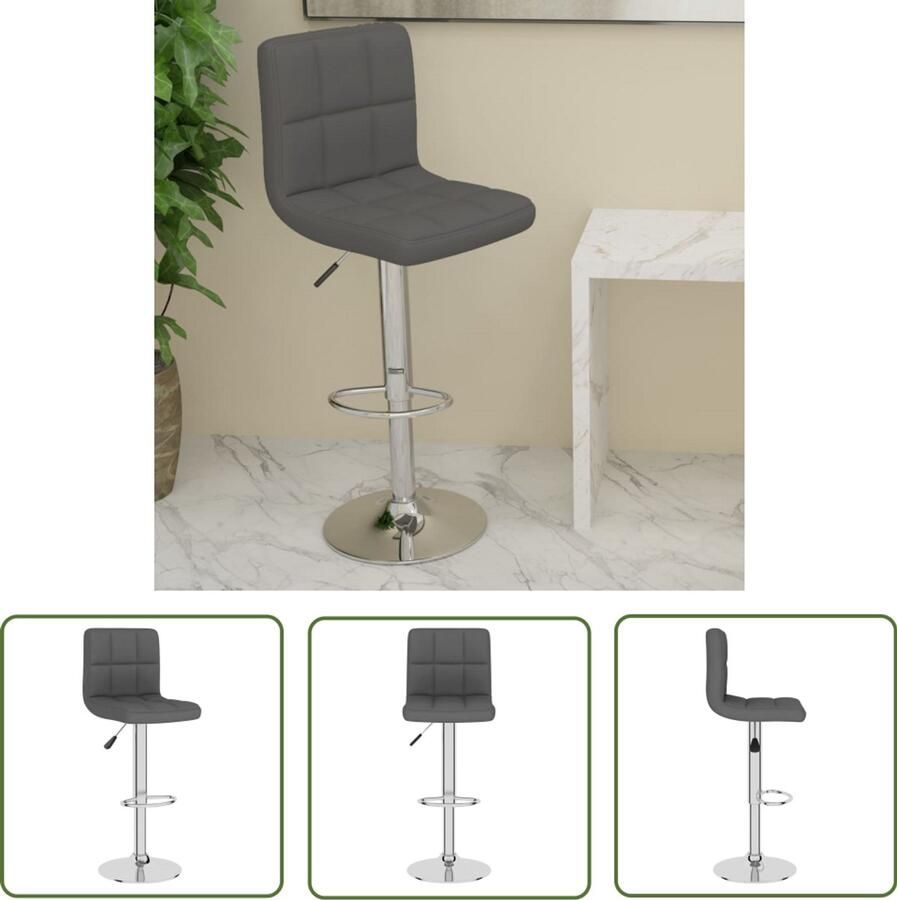 The Living Store Barkruk stof donkergrijs Barkruk Stoelkussen Eetkamerstoelen Barstoel Designmeubel