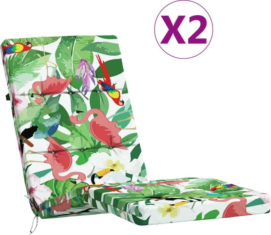 VidaXL Stoelkussens 2 st Oxford stof Multikleur Terrasstoel Kussentje Buitenkussen Lounge Kussen Oxford Stof Waterdicht Kussen Antislip Kussen Balkon Kussen - Foto 2