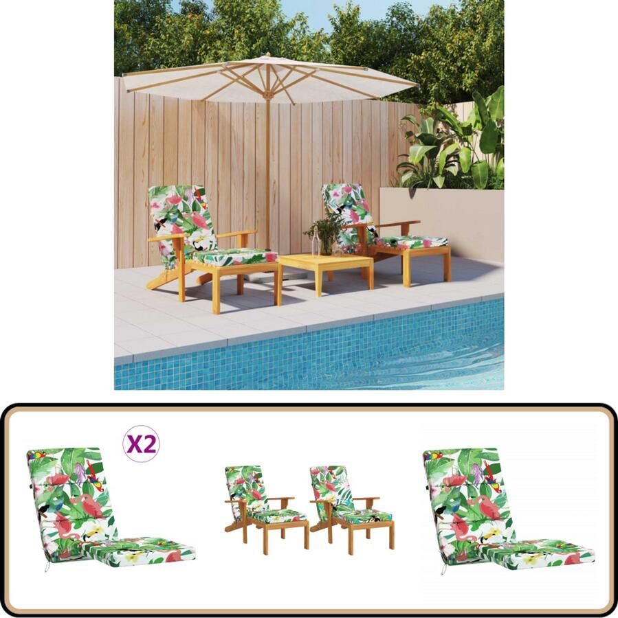 VidaXL Stoelkussens 2 st Oxford stof Multikleur Terrasstoel Kussentje Buitenkussen Lounge Kussen Oxford Stof Waterdicht Kussen Antislip Kussen Balkon Kussen