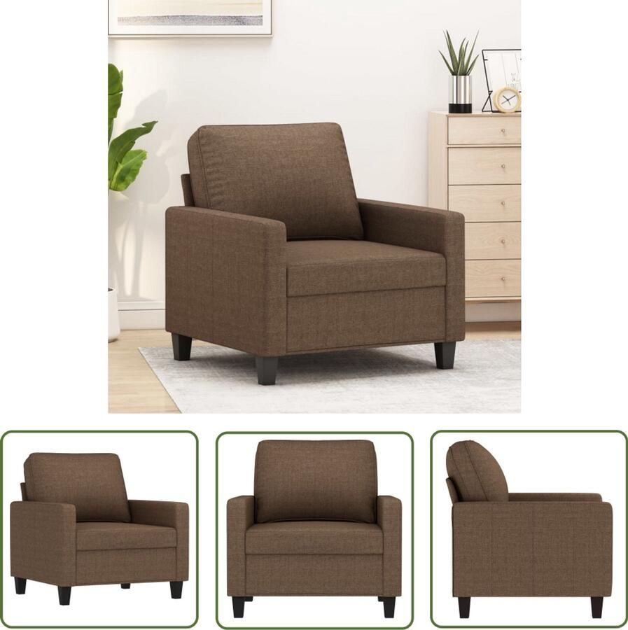 VidaXL Fauteuil 60 cm stof bruin Fauteuil Stoffen Fauteuil Design Fauteuil Lounge Fauteuil Bruine Fauteuil