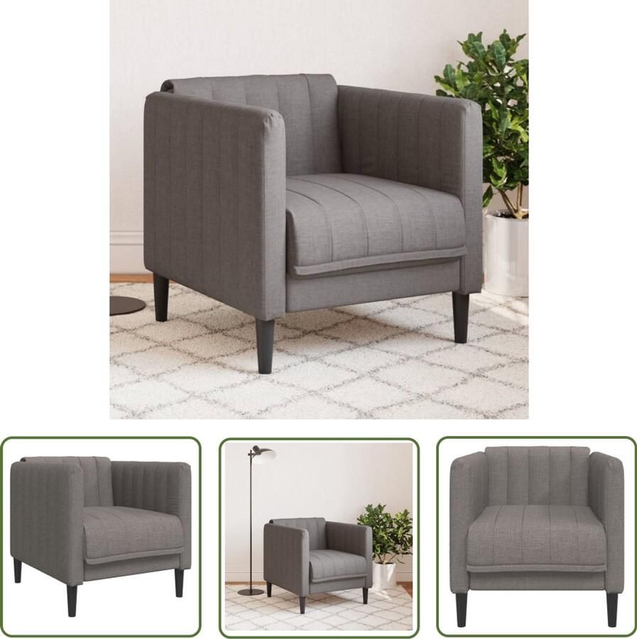 VidaXL Fauteuil stof taupe Fauteuil Stoffen Fauteuil Lounge Fauteuil Design Fauteuil Taupe Fauteuil