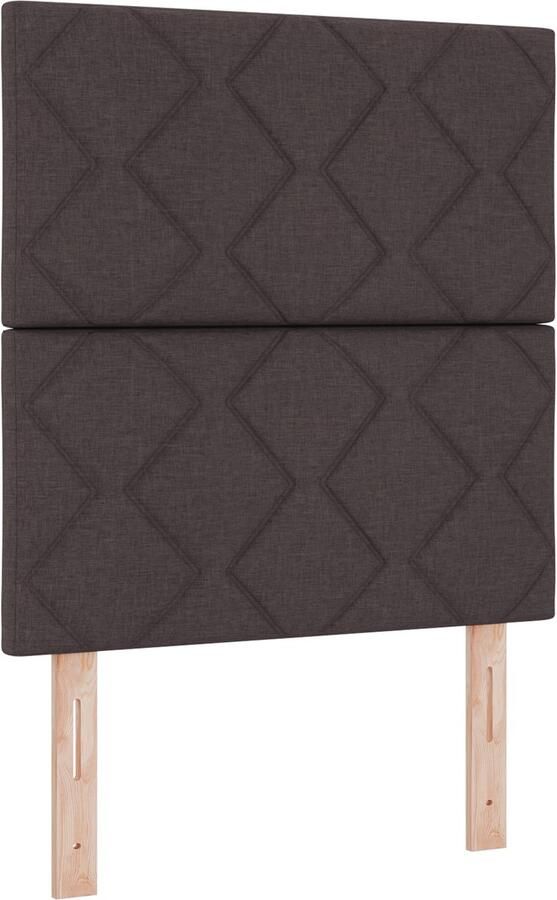 VidaXL Boxspring bed met hoofdeinde Donkerbruin 80 x 200 cm Stof