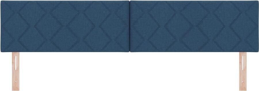 VidaXL Stoffen Hoofdbord Geometrisch met hoofdeinde Blauw 200 cm Stof - Foto 2