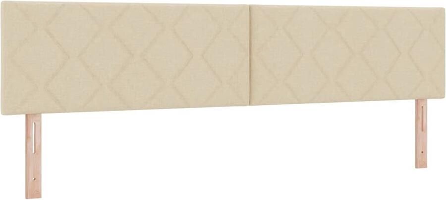 VidaXL Hoofdbord met LED -striplichten Verstelbaar Crème 200 cm Stof