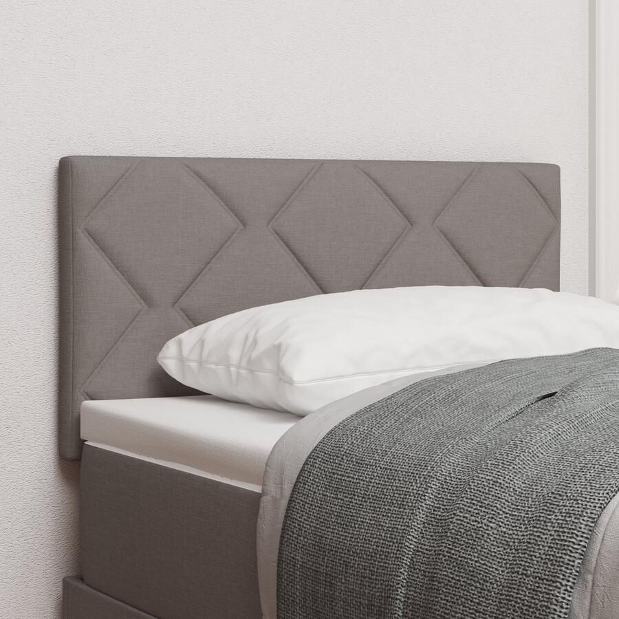 VidaXL Stoffen Hoofdbord Geometrisch met hoofdeinde Taupe 80 cm Stof