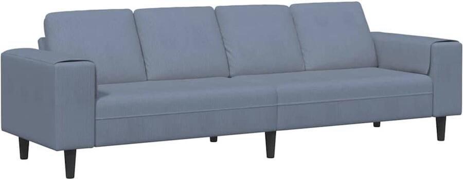 VidaXL Stoffen Sofa met kussen Blauw 208 cm Katoenen stof