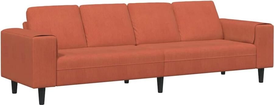 VidaXL Stoffen Sofa met kussen Rood Oranje Katoenen stof