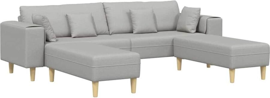VidaXL Stoffen Sofa met kussen 3 pcs Wolkgrijs 208 cm Stof