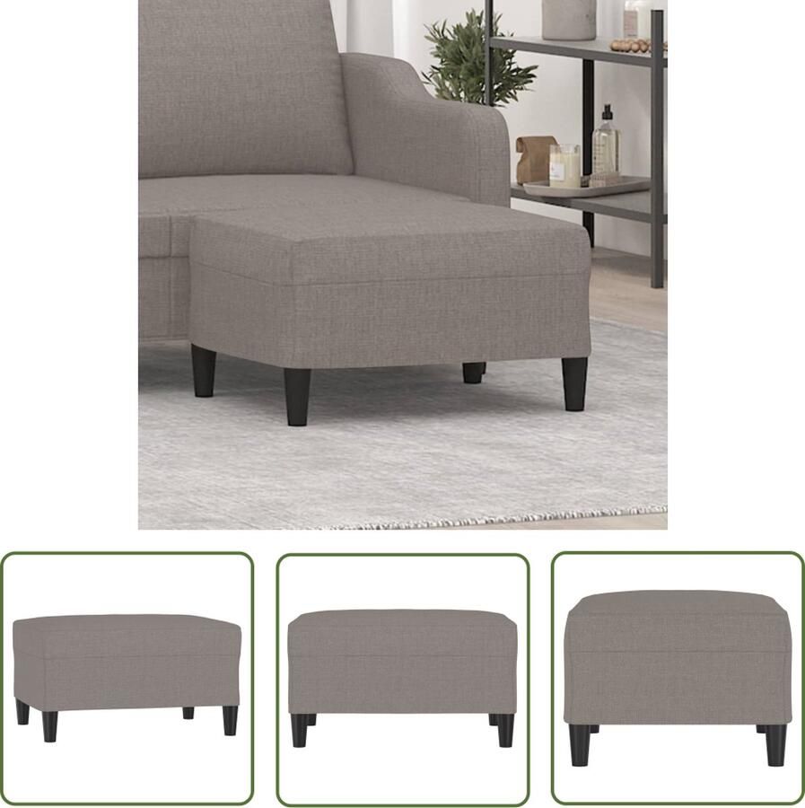 VidaXL Voetenbank 70x55x41 cm stof taupe Voetenbank Stoffen Voetenbank Loungevoetbank Relaxstoel Relaxfauteuil