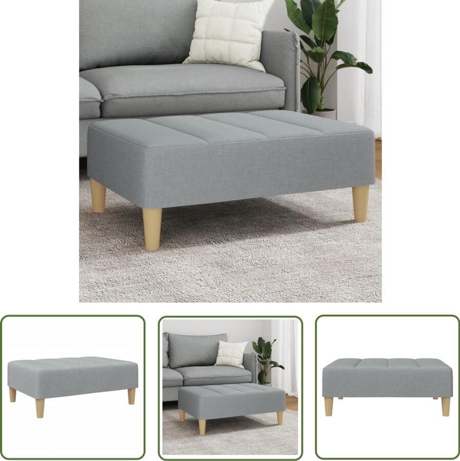 VidaXL Voetenbank 77x55x31 cm stof lichtgrijs Voetenbank Stoffen Voetenbank Grijze Voetenbank Kleine Voetenbank Multifunctionele Voetenbank