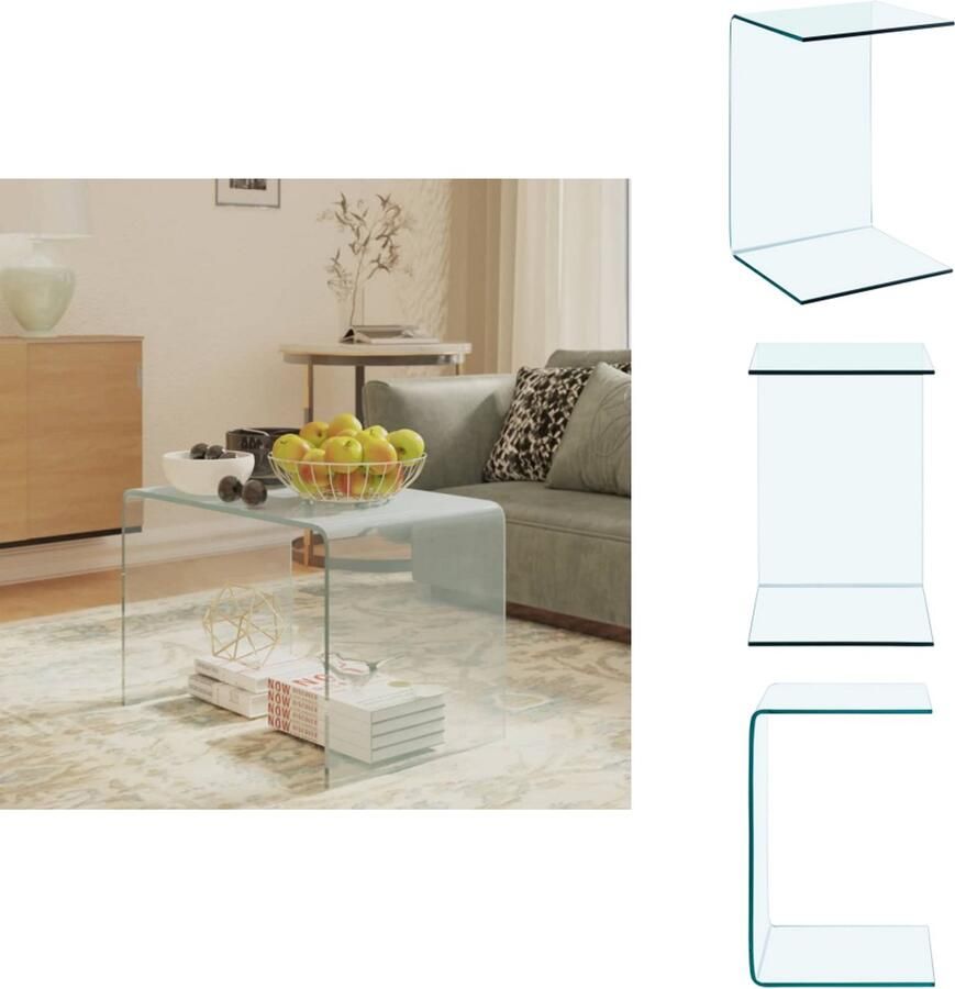 VidaXL Tafel Tafels Tafeltje Tafeltjes Bijzettafel 40x40x60 cm gehard glas