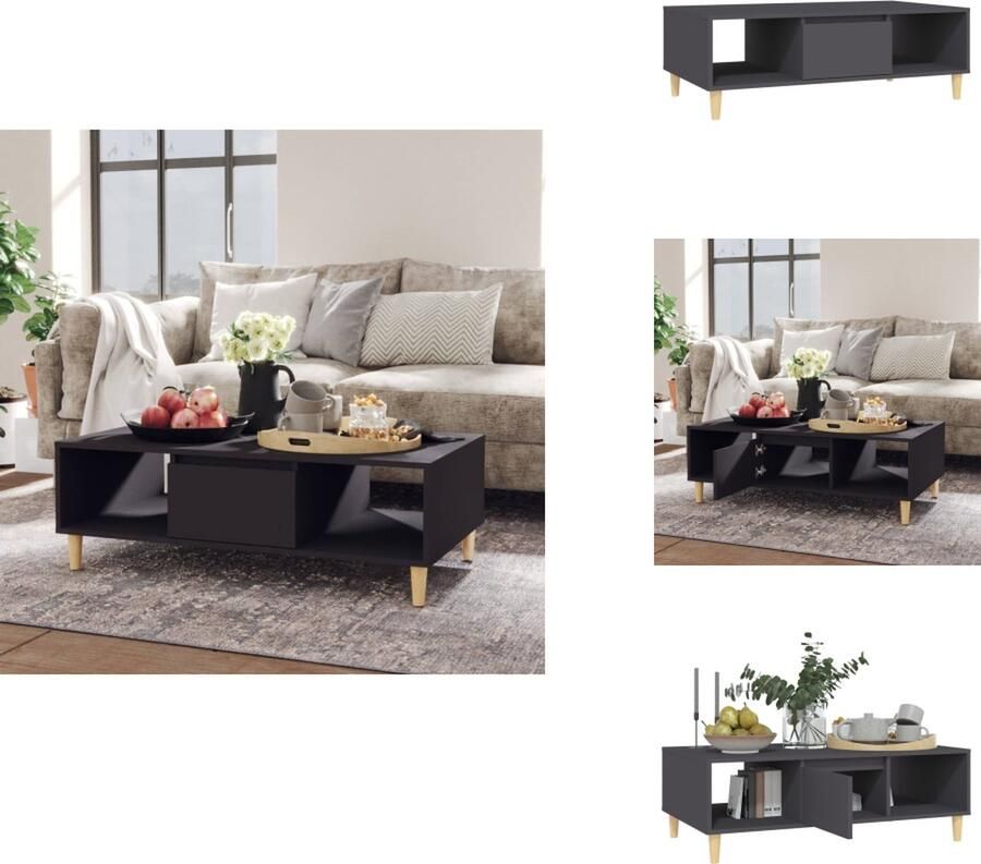 VidaXL Tafel Tafels Tafeltje Tafeltjes Salontafel 103 5x60x35 cm bewerkt hout grijs