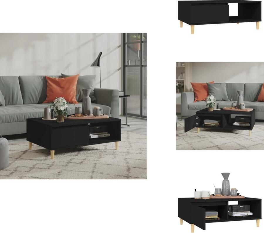 VidaXL Tafel Tafels Tafeltje Tafeltjes Salontafel 90x60x35 cm bewerkt hout zwart