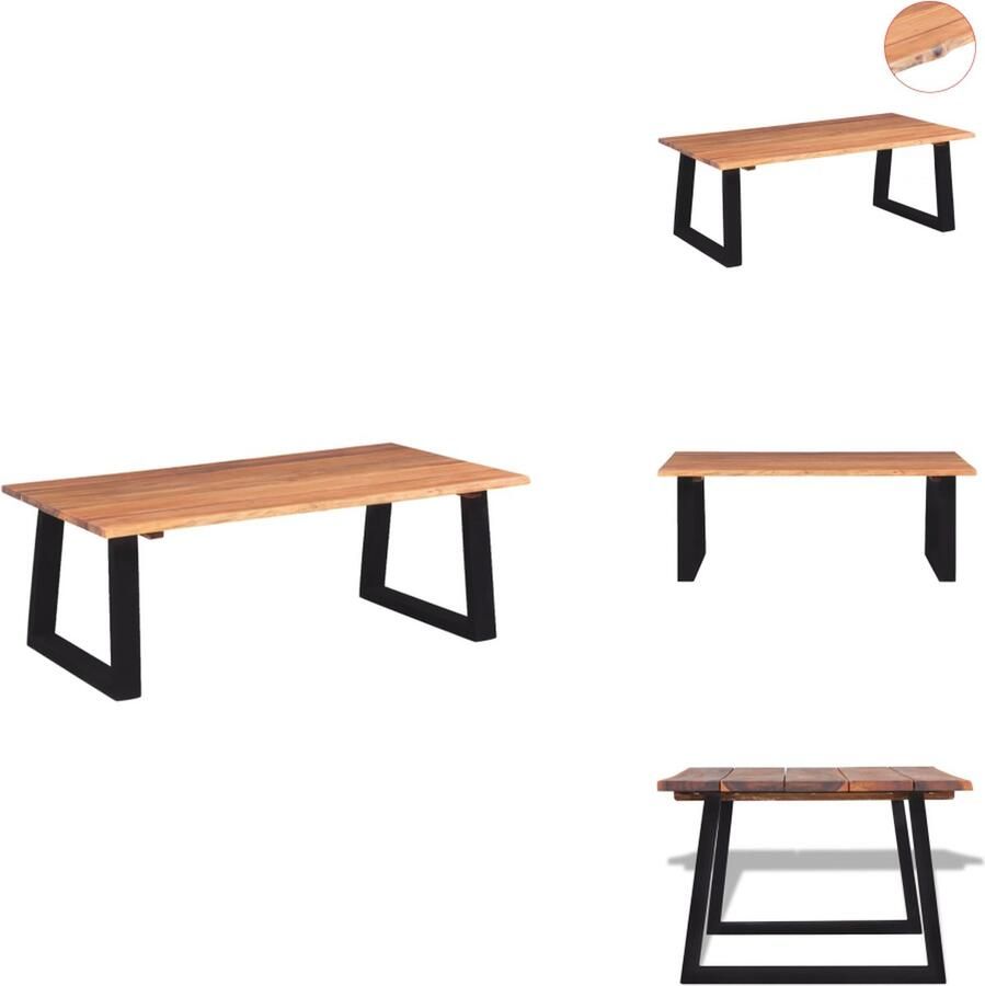 VidaXL Salontafel Industriële Stijl 110x60x40 cm Massief acaciahout Gepoedercoat metaal Tafel