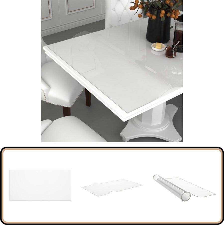 VidaXL Tafelbeschermer 120x60 cm PVC Transparant Tafelbeschermer Pvc Tafelbeschermer Transparante Tafelbeschermer Tafelmat Tafeldekking Krasbestendige Tafelbeschermer Waterbestendige Tafelbeschermer