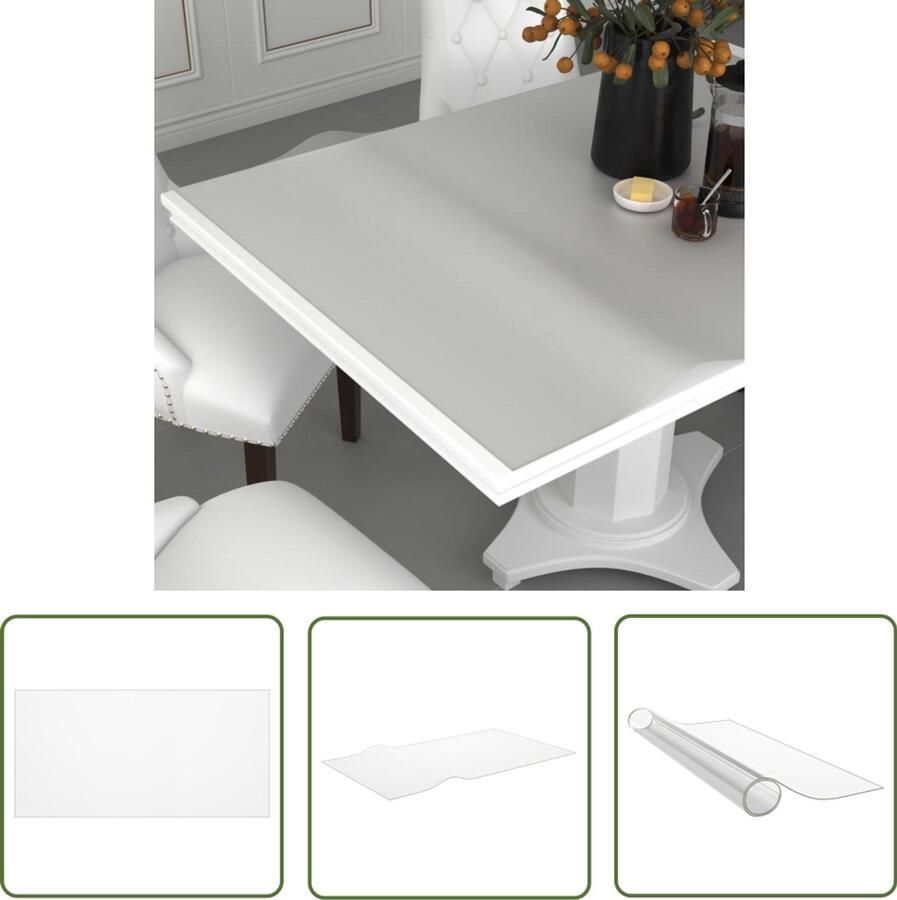 VidaXL Tafelbeschermer 200x100 cm Mat PVC Tafelbeschermer Pvc Tafelmat Tafelhoes Tafeldekking Keukenaccessoires Eetkamer Accessoires Beschermingsfilm