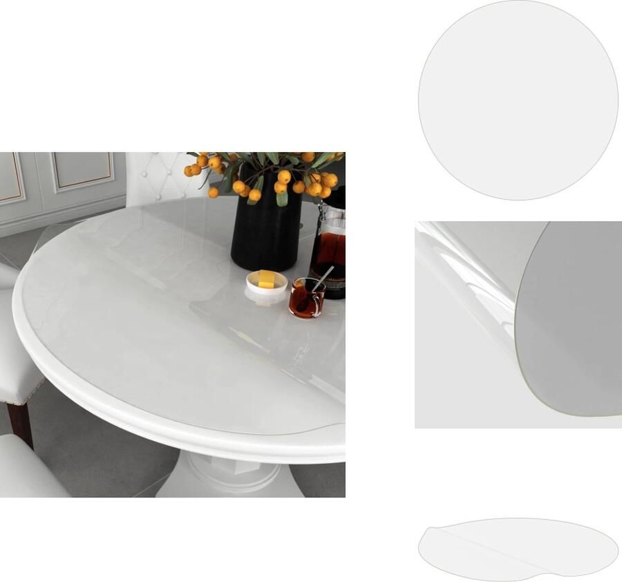 VidaXL Tafelbeschermer Tafelbeschermers Tafelfolie Tafelfolies Tafelbeschermer Ø 110 cm 2 mm PVC transparant