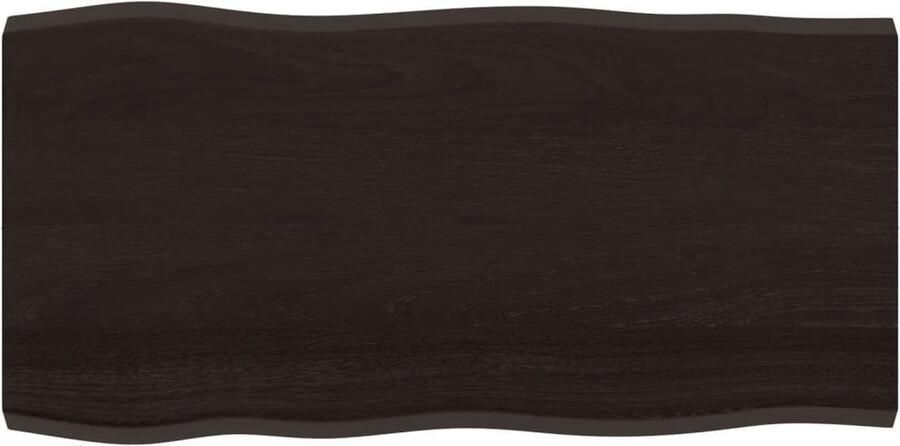 VidaXL Tafelblad 100x50 cm Eikenhout Donkerbruin Eikenhouten Tafelblad Massief Eikenhout Tafelblad Vervangen Vintage Tafelblad Industriele Tafel Salontafel Eetkamertafel