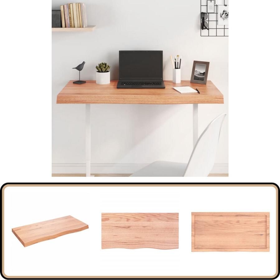 VidaXL Tafelblad 100x50 cm Massief Eikenhout Tafelblad Eikenhouten Tafelblad Houten Tafelblad Tafellamp Salontafels Eetkamerset