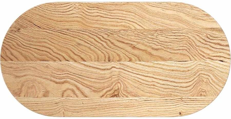 VidaXL Tafelblad Ovaal 100x50x2 cm Massief Eikenhout Eikenhouten Tafelblad Oval Tafellaag Salontafelblad Massief Eikenhout Tafel Accessoires - Foto 2