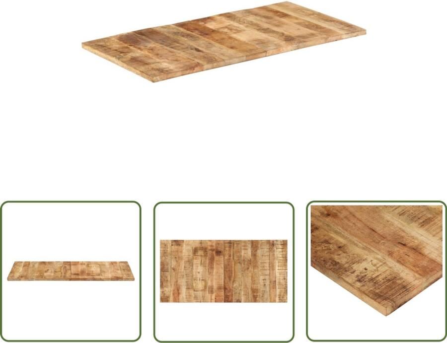 VidaXL Tafelblad 120x60 cm Massief Mangohout Houten Tafelblad Mangohout Tafelblad Industrieel Tafelblad Vintage Tafelblad Eetkamertafel Bistro Tafel Terras Tafel