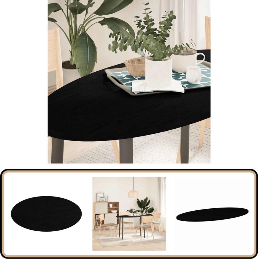 VidaXL Tafelblad 120x60x2 cm Ovaal Massief Eikenhout Eikenhouten Tafelblad Oval Tafellaag Salontafelblad Kamerdecoratie Eetkamerset