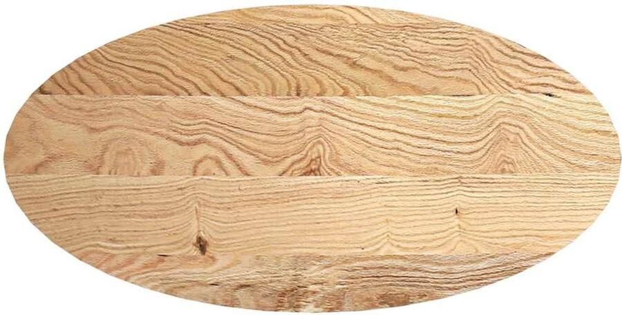 VidaXL Tafelblad Ovaal 120x60x2 cm Massief Eiken Eikenhouten Tafelblad Oval Tafellaag Salontafelblad Bijzettafelblad Eetkamertafelblad - Foto 2