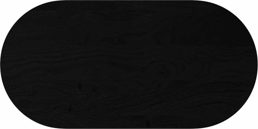 The Living Store Tafelblad 120x60x4 cm ovaal massief eikenhout donkerbruin Eikenhouten Tafelblad Oval Tafellaag Salontafelblad Eetkamertafelblad Massief Eikenhout - Foto 2