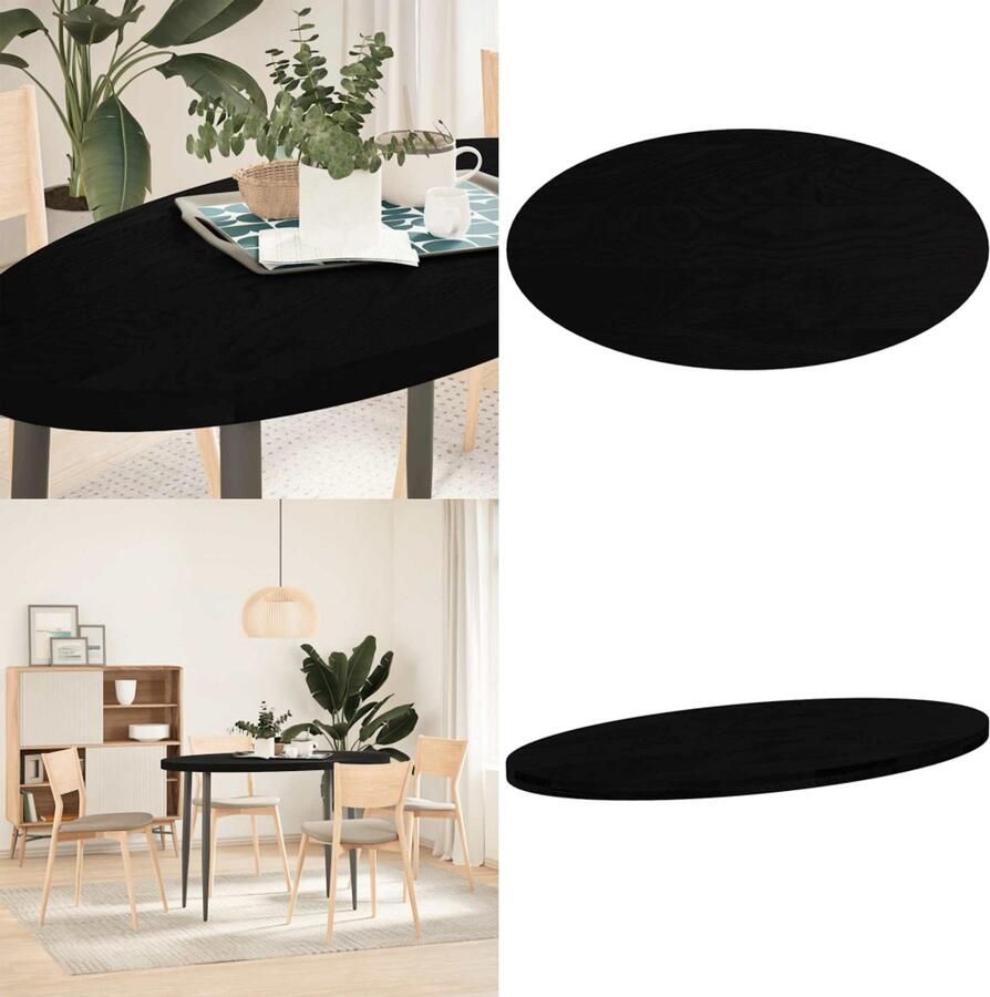 VidaXL Tafelblad 120x60x4 cm ovaal massief eikenhout donkerbruin Tafelblad Tafelbladen Salontafelblad Bijzettafelblad