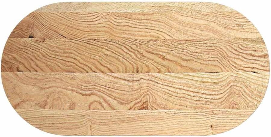 VidaXL Tafelblad 120x60x4 cm Ovaal Massief eikenhout Eikenhouten Tafelblad Oval Tafellaag Salontafelblad Bijzettafelblad Massief Eikenhout