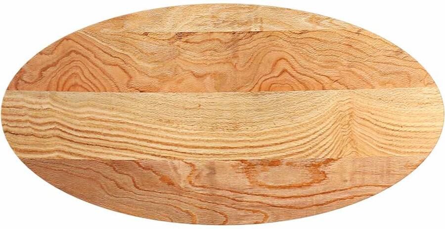 VidaXL Tafelblad Ovaal 120x60 cm Massief Eikenhout Eikenhouten Tafelblad Oval Tafellaar Salontafelblad Bijzettafel Eetkamertafel - Foto 2