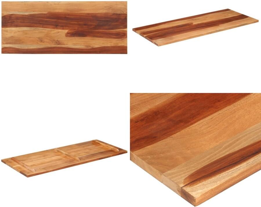 VidaXL Tafelblad 140x60x(2 5-2 7) cm massief acaciahout Tafelblad Tafelbladen Vervangend Tafelblad Meubelpaneel