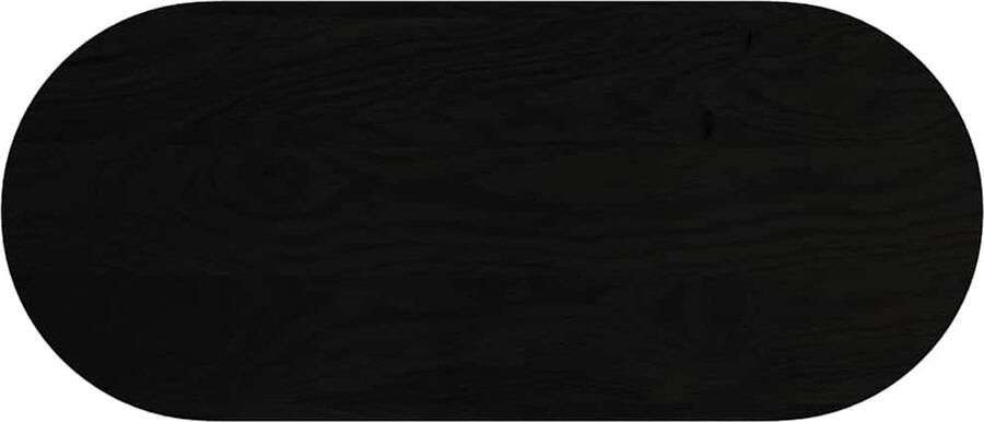 VidaXL Tafelblad 140x60x2 cm ovaal massief eikenhout donkerbruin