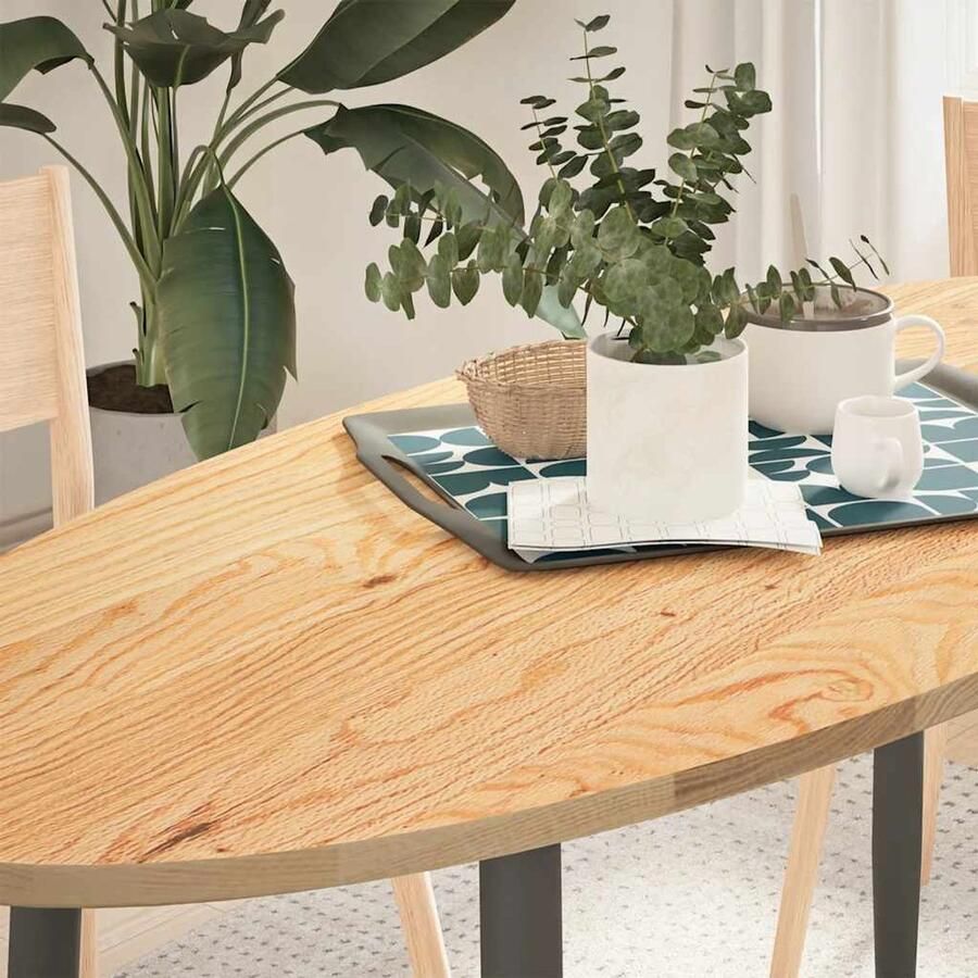 VidaXL Tafelblad 140x60x2 cm Ovaal Massief Eikenhout Eiken Tafelblad Ovale Tafel Salontafelblad Bijzettafelblad Eetkamertafelblad