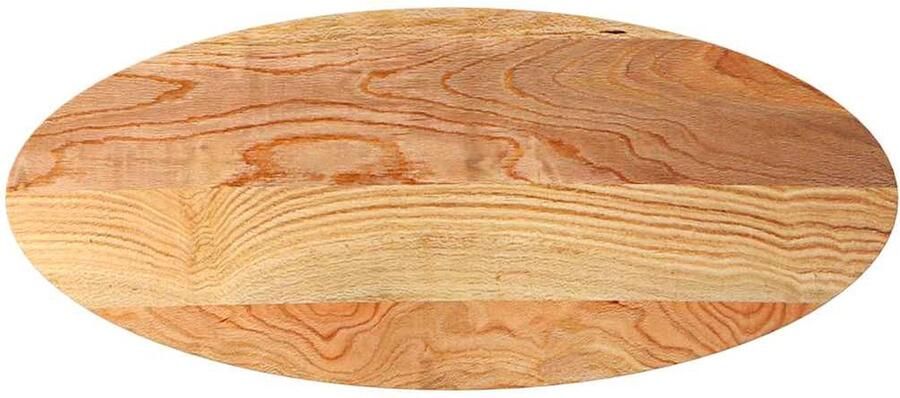 VidaXL Tafelblad 140x60x2 cm ovaal massief eikenhout lichtbruin