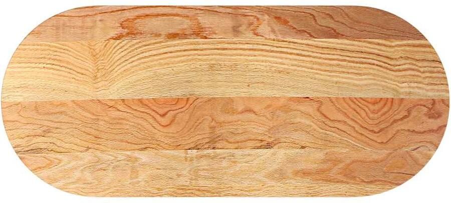 VidaXL Tafelblad 140x60x4 cm ovaal massief eikenhout lichtbruin