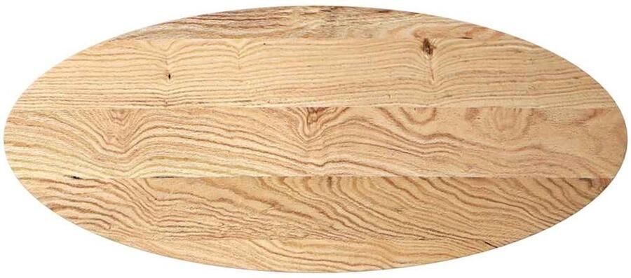 VidaXL Tafelblad 140x60x4 cm Ovaal Massief Eikenhout Tafeltblad Eikenhout Oval Salontafel Eetkamerstoel