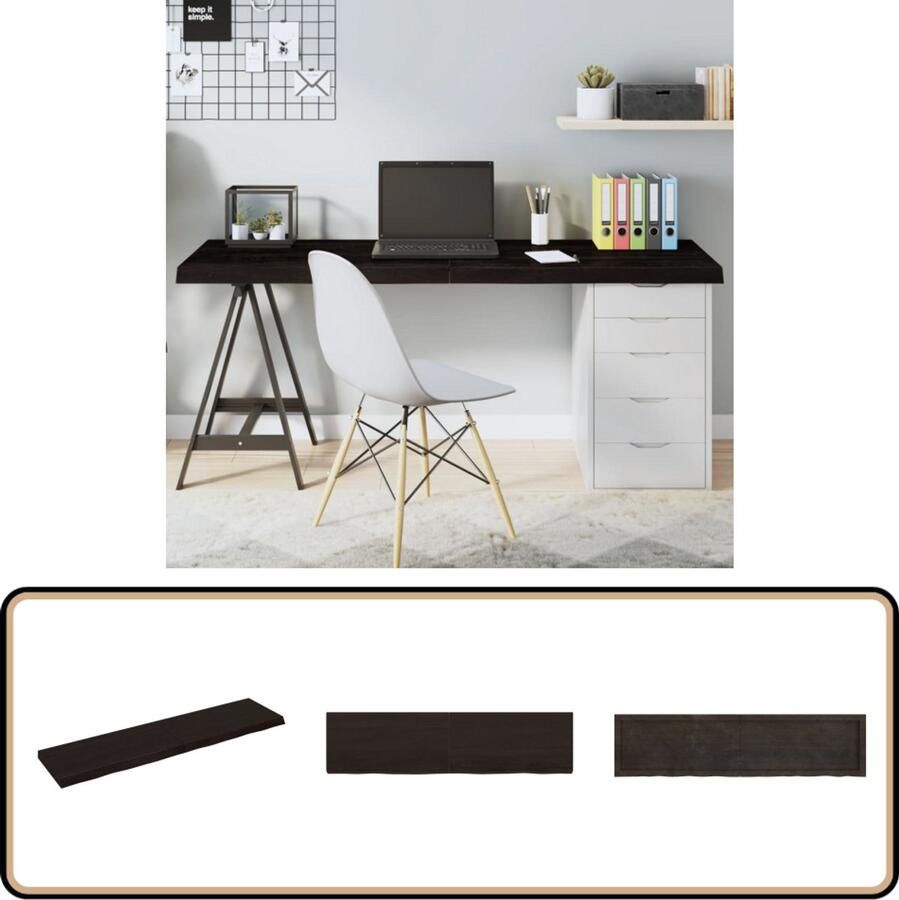 VidaXL Tafelblad 160x40 cm Massief Eikenhout Eikenhouten Tafelblad Vervangen Salontafel Eetkamertafel Industriele Tafel Vintage Tafel Modern Tafelblad