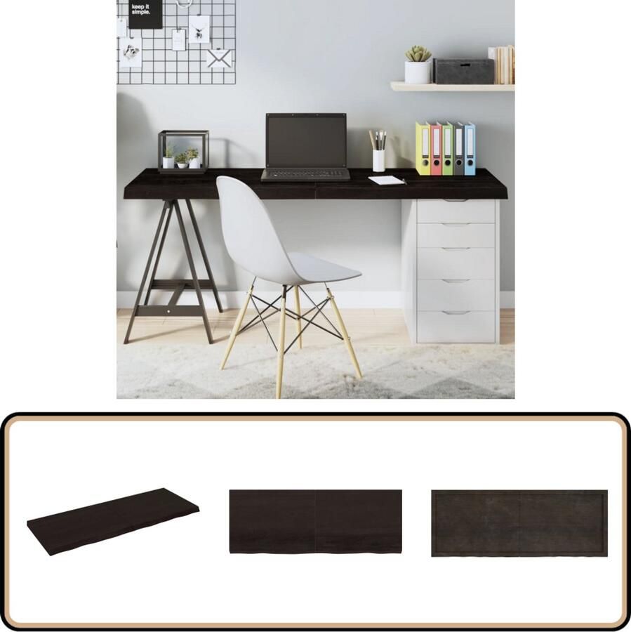 VidaXL Tafelblad 160x60 cm Eikenhout Donkerbruin Tafelblad Eikenhouten Tafelblad Salontafel Eetkamertafel Donkergrijs Tafelblad Vintage Tafelblad Landelijke Tafel