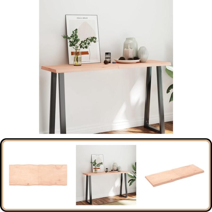 VidaXL Tafelblad 160x60 cm Massief Eikenhout Tafelblad Eikenhouten Tafelblad Massief Eikenhout Eetkamertafel Salontafel Tuintafel Buitentafel Vintage Tafel Landelijk Tafelblad