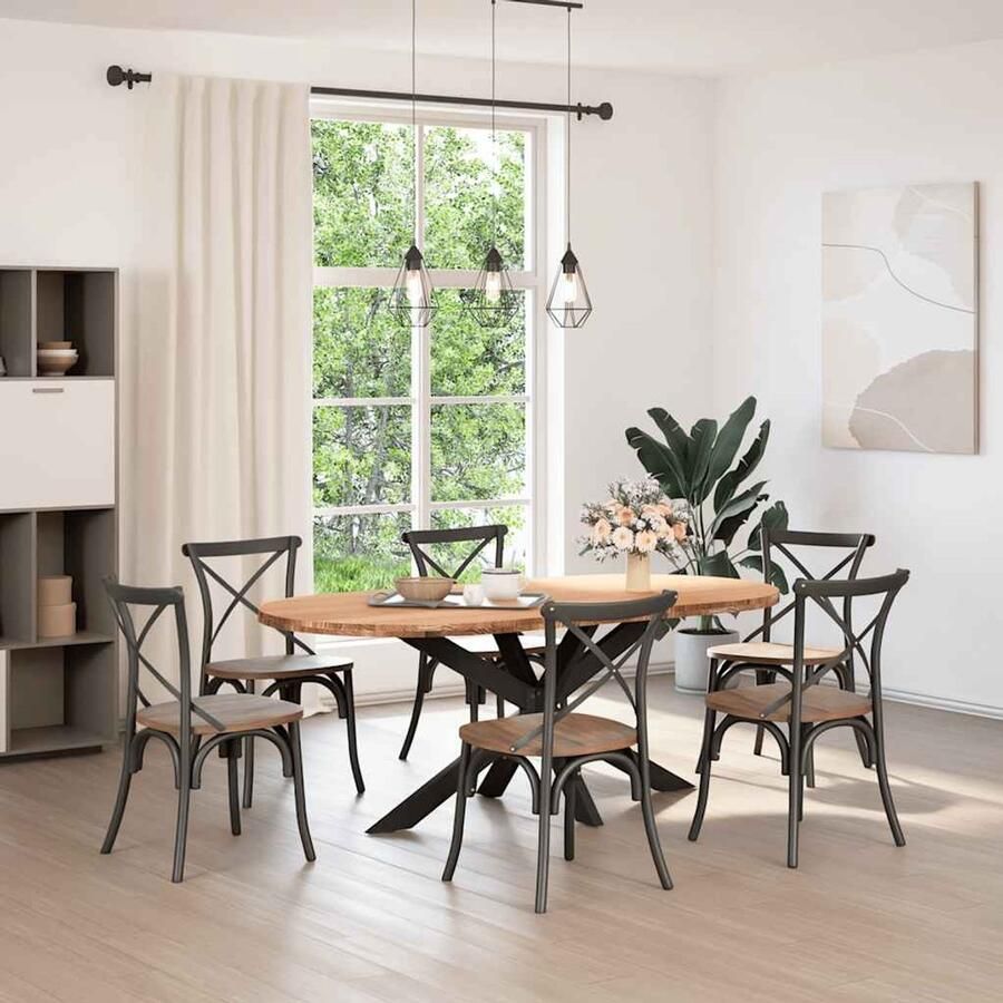 VidaXL Tafelblad 200x100x4 cm Ovaal Massief Eikenhout Eikenhouten Tafelblad Oval Tafelblad Grote Tafelblad Eetkamertafel Salontafel