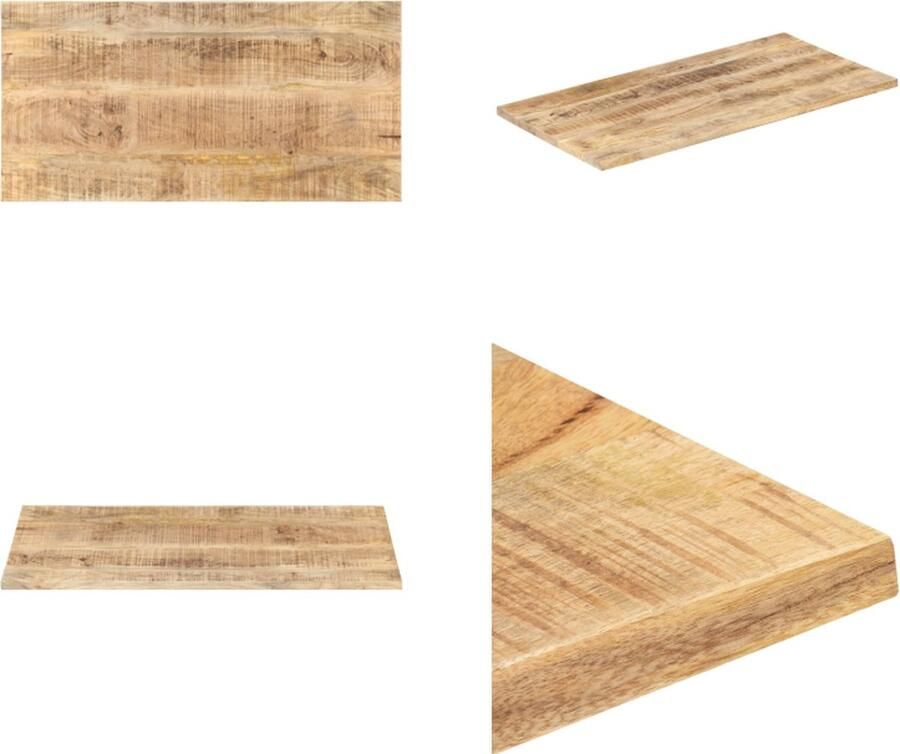 VidaXL Tafelblad 25-27 mm 100x60 cm massief mangohout Tafelblad Tafelbladen Houten Tafelblad Massief Houten Tafelblad