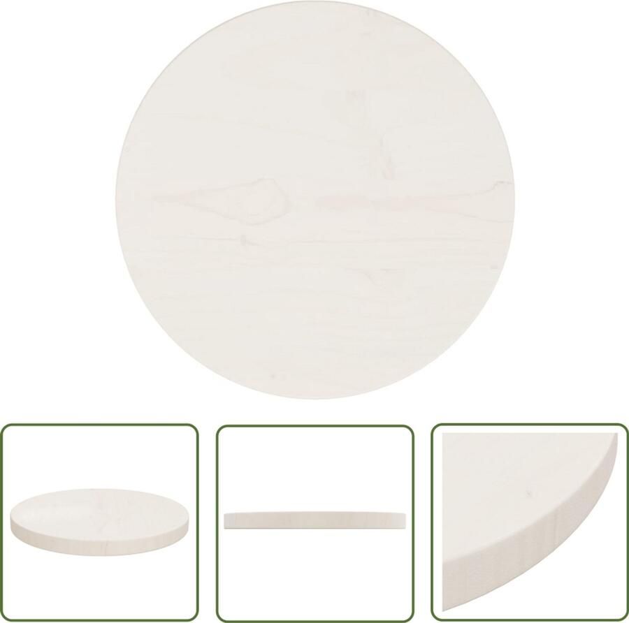 VidaXL Tafelblad 30 cm Massief Grenenhout Wit Tafeltje Tafelblad Grenenhouten Tafelblad Wit Tafelblad Ronde Tafelblad Eetkamerstoel Salontafel Tuintisch Terrasdecoratie Buitenleven Interieurdesign