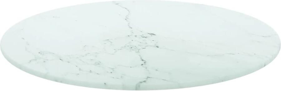 VidaXL Tafelblad Ø40 cm Gehard Glas Wit Tafelblad Gehard Glas Marmerdesign Wit Ronde Tafel Eetkamerstoel Salontafel Buitentafeltje Decoratief Tafelblad Tweedehands Tafelblad