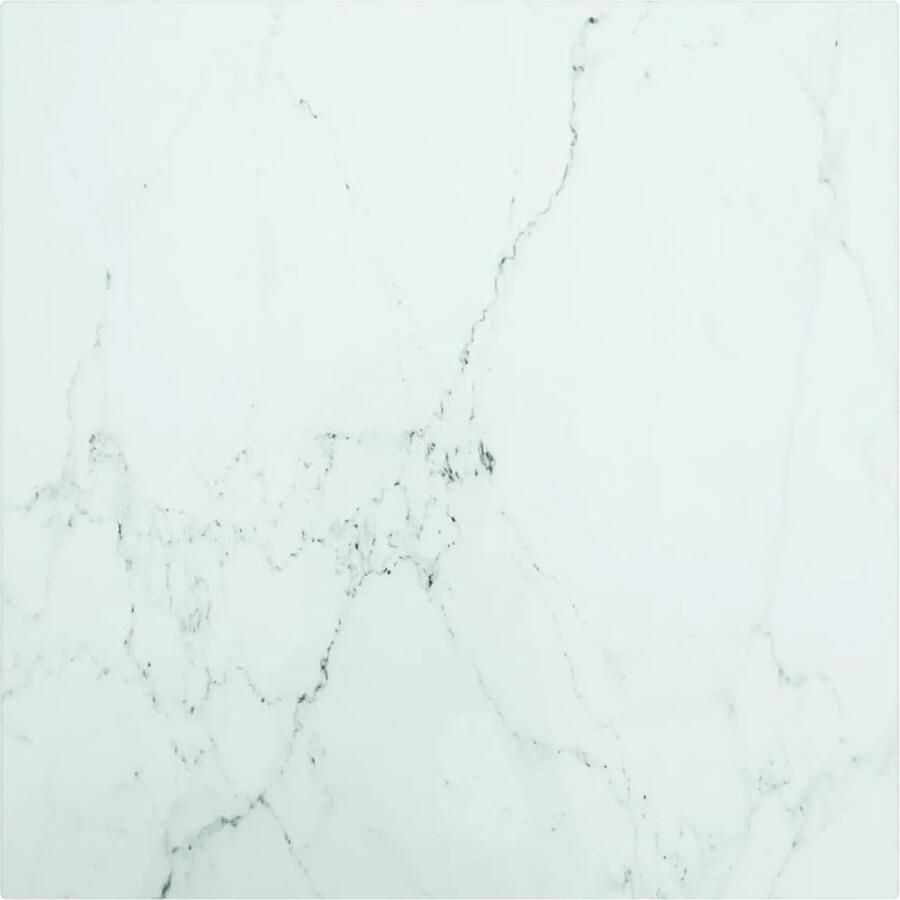 VidaXL Tafelblad 40x40 cm Gehard Glas Wit Gehard Glas Tafelblad Marmerlook Tafelblad Wit Tafelblad Vierkante Tafelblad Eetkamertafelblad Salontafelblad Binnenhuisdecoratie Tafellamp Koffiezetapparaat - Foto 2